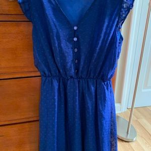 159 MA Blue Clip dot Dress